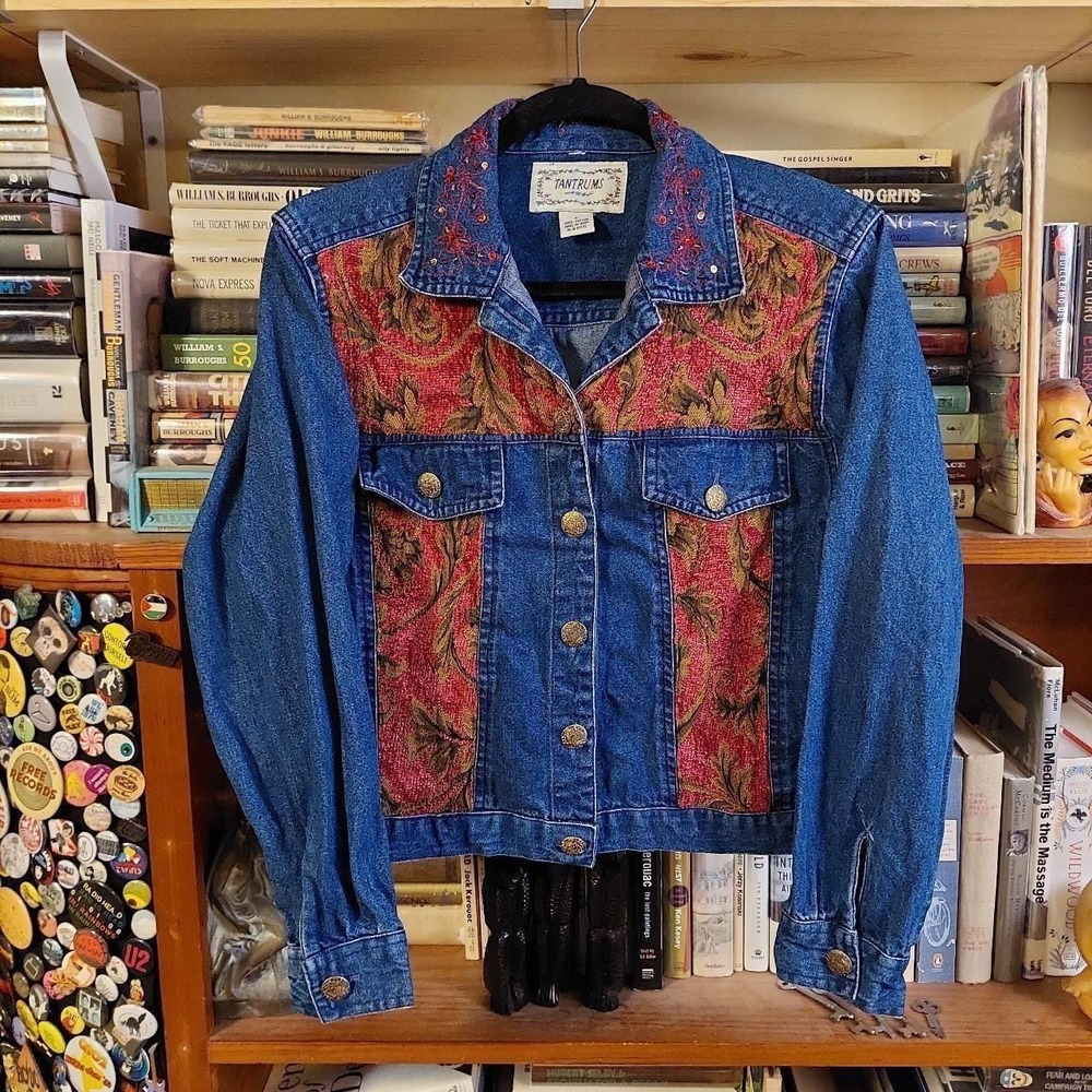 Vintage embellished jacket with gold buttons.